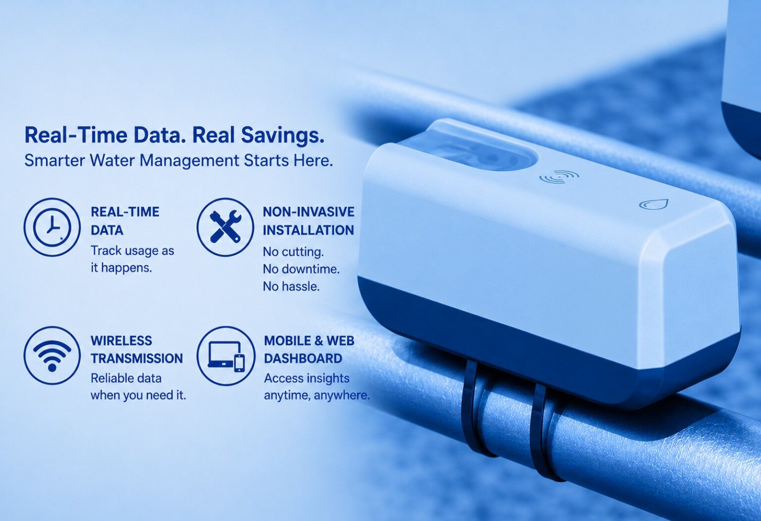 Wireless submetering system with real-time data and non-invasive installation information